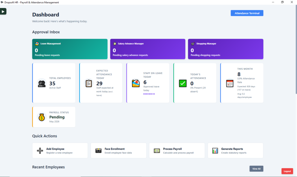 Dropsoft software screenshot