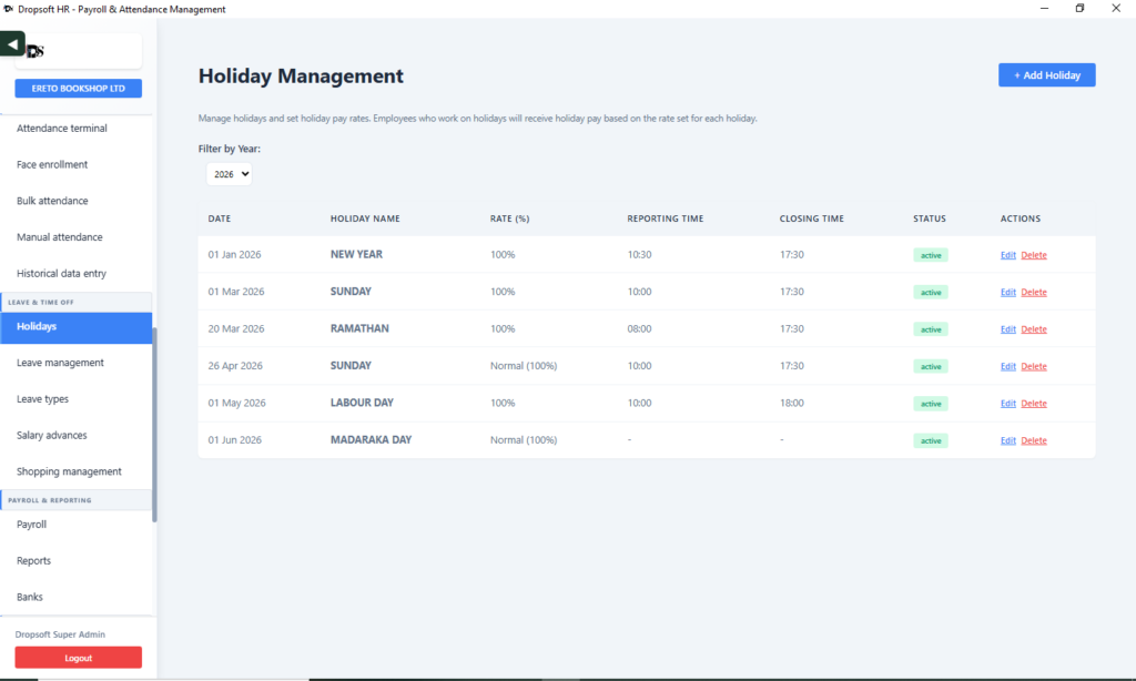 Dropsoft software screenshot